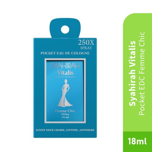 SYAHIRAH Vitalis Pocket Perfume EDC Femme Chic 18ml, Perfume Pocket, Pewangi, Perfume, Fragrance, 香水