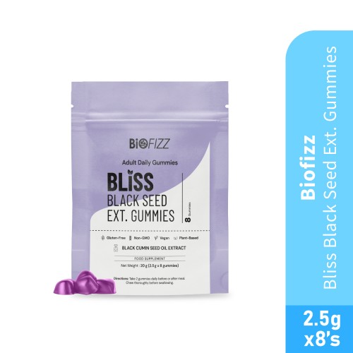 BIOFIZZ Bliss Black Seed Extract Gummies 2.5g X 8's for Immunity Booster, Respiratory Health, Gummy, 软糖