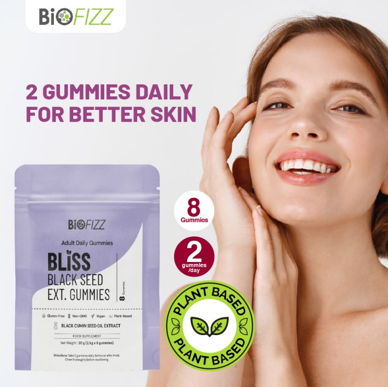 BIOFIZZ Bliss Black Seed Extract Gummies 2.5g X 8's for Immunity Booster, Respiratory Health, Gummy, 软糖