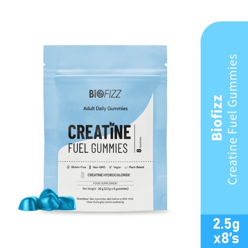 BIOFIZZ Creatine Fuel Gummies 2.5g X 8's for Muscle, Muscle Recovery, Energy Booster, Gummy, Gummy Halal, 软糖