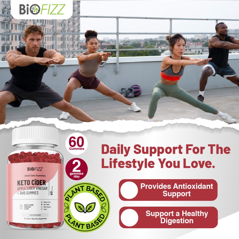 BIOFIZZ Keto Cider Apple Cider Vinegar + BHB Gummies 2.5g X 8's for Detox, Slimming, Fat Buner, 软糖