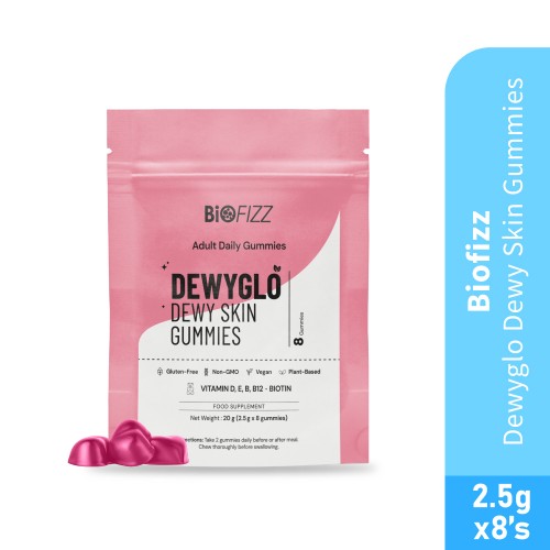 BIOFIZZ Dewyglo Dewy Skin Gummies 2.5g X 8's for Hair, Nail, Skin Supplement with Biotin, 软糖