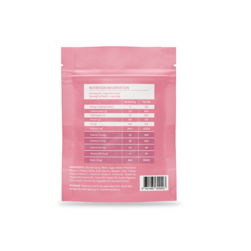 BIOFIZZ Dewyglo Dewy Skin Gummies 2.5g X 8's for Hair, Nail, Skin Supplement with Biotin, 软糖