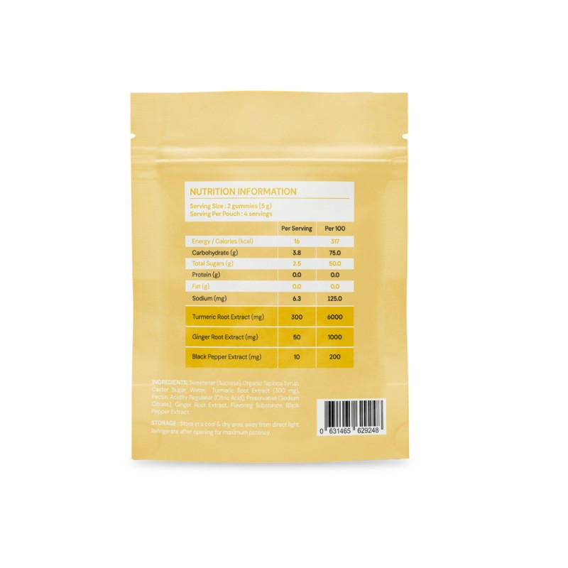 BIOFIZZ Curcurma Chew Turmeric Gummies 2.5g X 8's for Joint, Arthritis, Gummy, Gummy Halal, 软糖