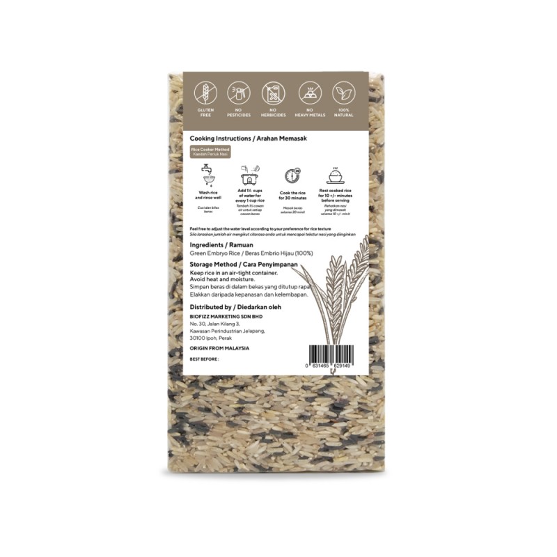 NUTRILICIOUS Embryo Rice 1kg Brown Rice, Beras Perang, Rice, Beras Perang Diet, 糙米