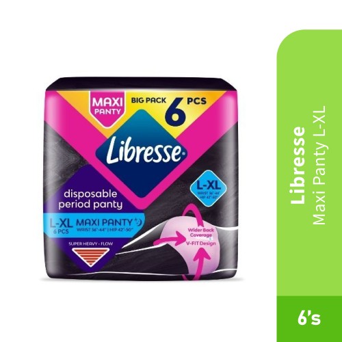 LIBRESSE Maxi Panty L-XL 6's for Disposable Panties, Panties Women, Sanitary Pad, 一次性内裤