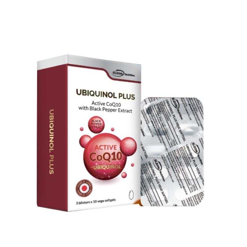 ELDON NUTRITION Ubiquinol Plus Softgel 30's with Coq10, Bioperine, Q10 Supplement,Coq10 Ubiquinol