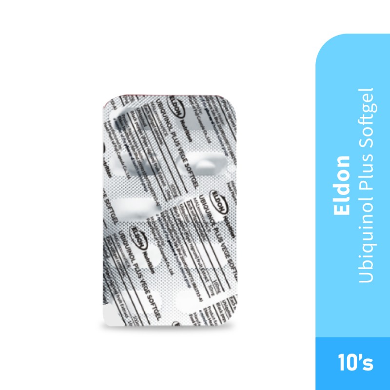 ELDON NUTRITION Ubiquinol Plus Softgel 10's with Coq10, Bioperine, Q10 Supplement, Coq10 Ubiquinol