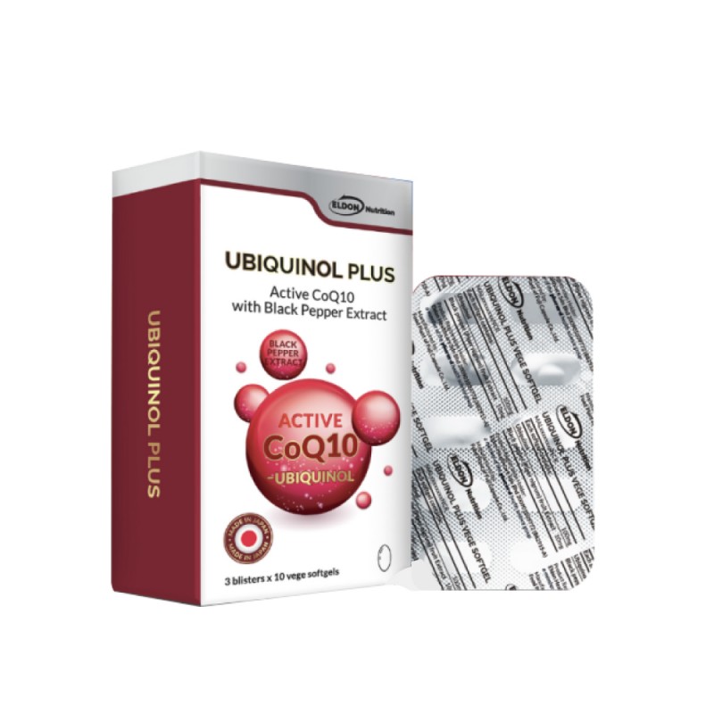 ELDON NUTRITION Ubiquinol Plus Softgel 10's with Coq10, Bioperine, Q10 Supplement, Coq10 Ubiquinol