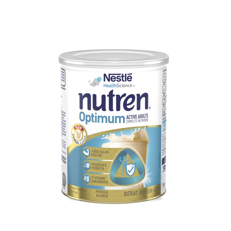 NUTREN Optimum Cereal 400g for Adult Milk, Protein Milk, Susu Nutren Optimum, Susu Protein, Whey Protein