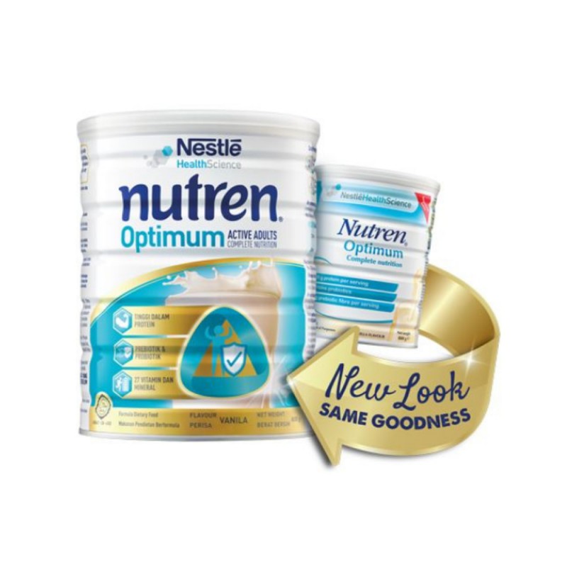 NUTREN Optimum Cereal 800g for Adult Milk, Protein Milk, Susu Nutren Optimum, Susu Protein, Whey Protein