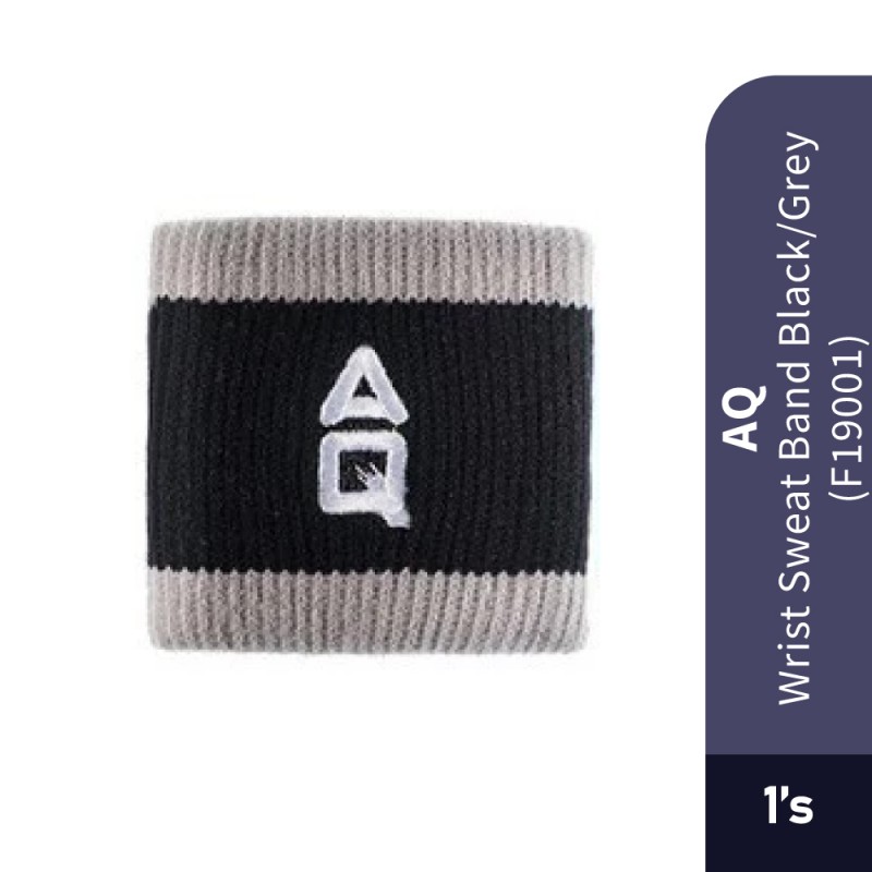 AQ SUPPORT Sweatband - Black/Grey (F19001) Wristband Sports, Wrist Support