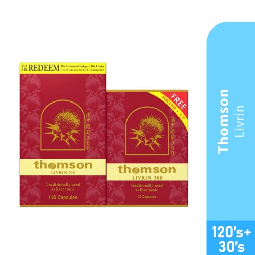 THOMSON Livrin 120 + 30's for Liver Detox, Liver Supplement, Milk Thistle