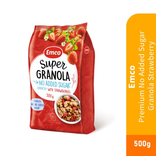 EMCO Premium Granola Sugar Free Strawberry 500g Snack Halal, Kekacang, Keropok, Snacks, Kudap Kudap, 零食