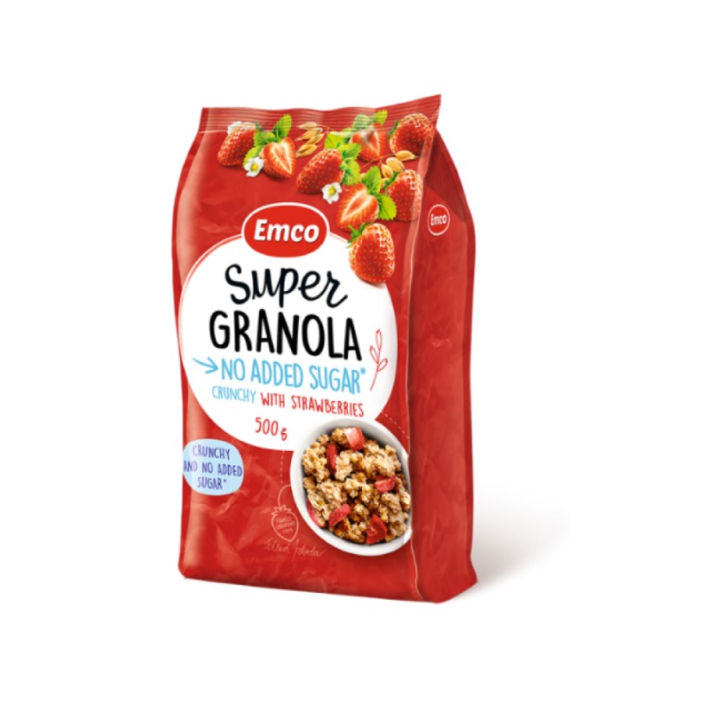EMCO Premium Granola Sugar Free Strawberry 500g Snack Halal, Kekacang, Keropok, Snacks, Kudap Kudap, 零食