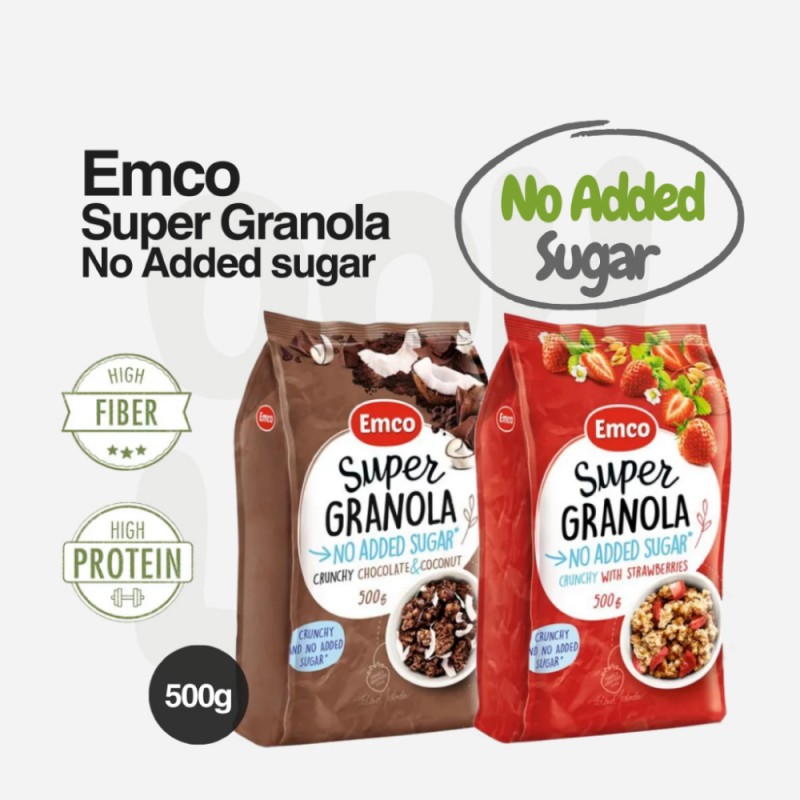 EMCO Premium Granola Sugar Free Strawberry 500g Snack Halal, Kekacang, Keropok, Snacks, Kudap Kudap, 零食
