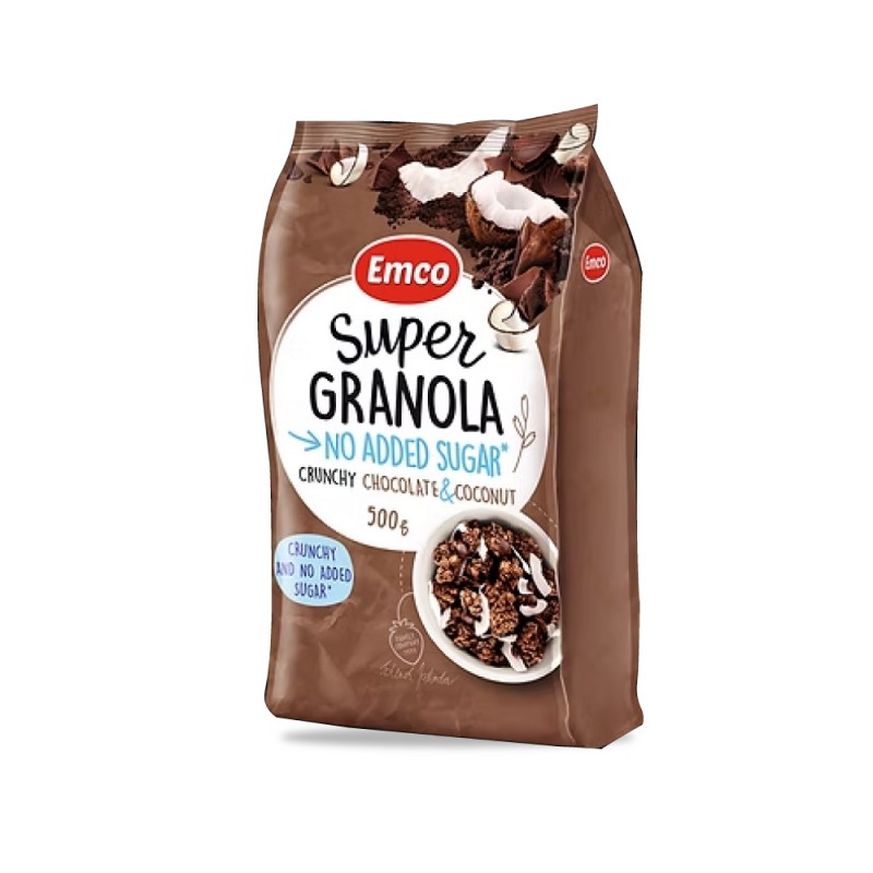 EMCO Premium Granola Sugar Free Choc Coconut 500g Snack Halal, Kekacang, Keropok, Snacks, Kudap Kudap, 零食