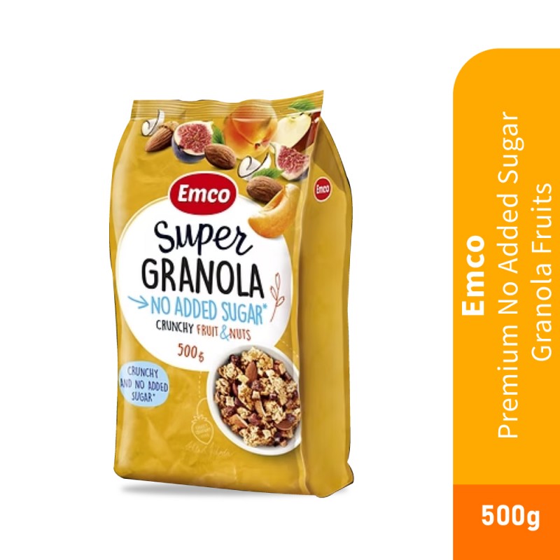 EMCO Premium Granola Sugar Free Fruit 500g Snack Halal, Kekacang, Keropok, Snacks, Kudap Kudap, 零食