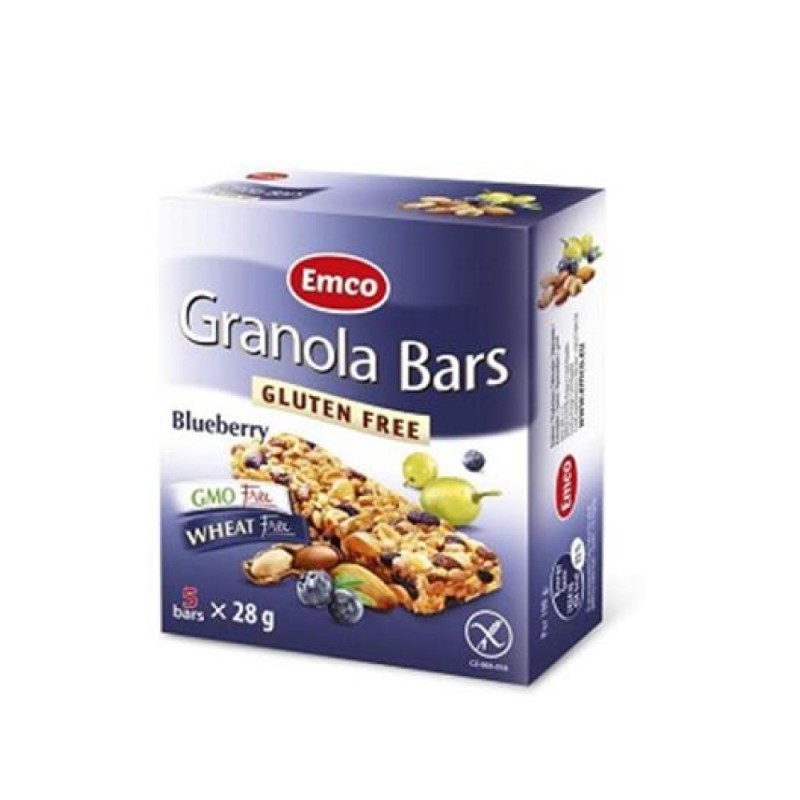 EMCO Gluten Free Snack Granola Bar Blueberry 28g X 5's for Energy Bar, Snacks, Protein Bar, 零食