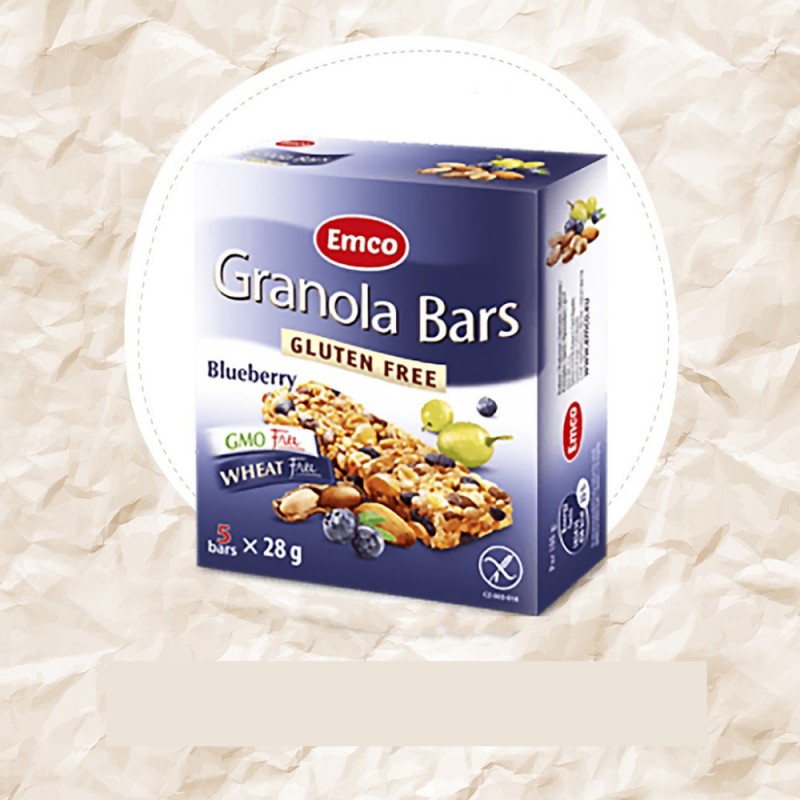 EMCO Gluten Free Snack Granola Bar Blueberry 28g X 5's for Energy Bar, Snacks, Protein Bar, 零食