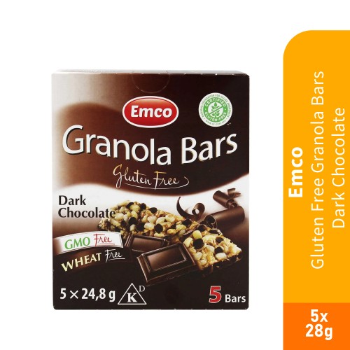 EMCO Gluten Free Snack Granola Bar Dark Chocolate 28g X 5's for Energy Bar, Snacks, Protein Bar, 零食