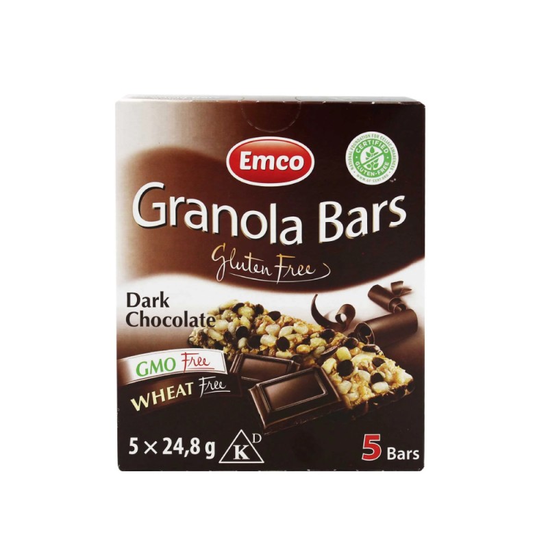 EMCO Gluten Free Snack Granola Bar Dark Chocolate 28g X 5's for Energy Bar, Snacks, Protein Bar, 零食