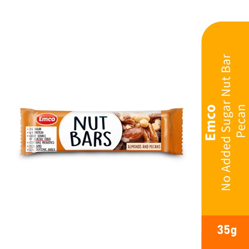 EMCO Sugar Free Nut Bar Pecan 35g for Energy Bar, Protein Bar, Snacks, Snack Halal, 零食