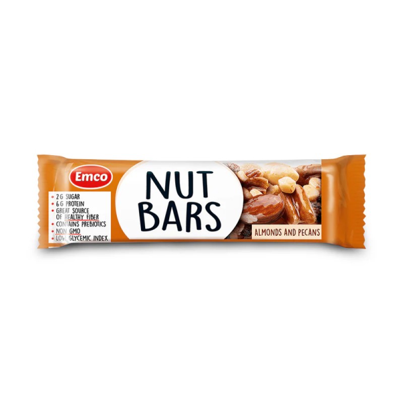 EMCO Sugar Free Nut Bar Pecan 35g for Energy Bar, Protein Bar, Snacks, Snack Halal, 零食