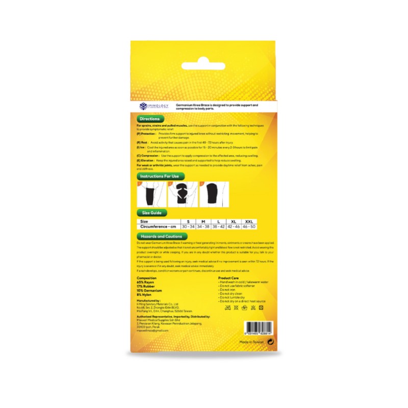 SPINOLOGY Germanium Knee Brace - XL for Guard Lutut, Knee Guard Support, Knee Pad, Lutut Support, 护膝