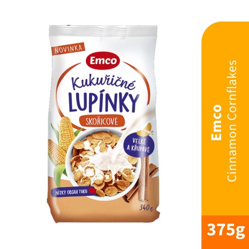 EMCO Cinnamon Cornflakes 375g for Cereal, Cornflake, Cereal Breakfast, Cornflakes Crunchy, Snacks