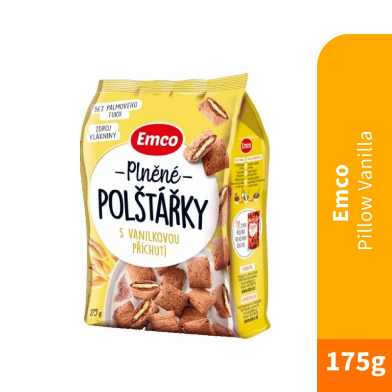 EMCO Pillow Biscuit Vanilla 175g Biskut Bantal, Snack Halal, Keropok, Jajan, Makanan Ringan, 零食