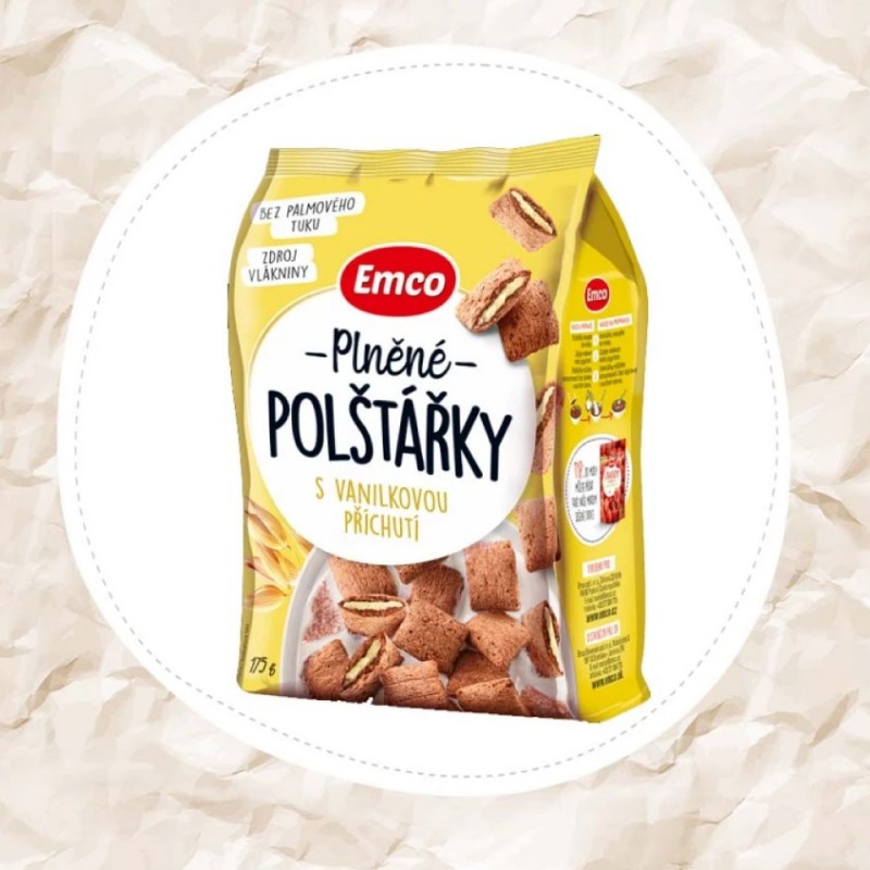 EMCO Pillow Biscuit Vanilla 175g Biskut Bantal, Snack Halal, Keropok, Jajan, Makanan Ringan, 零食