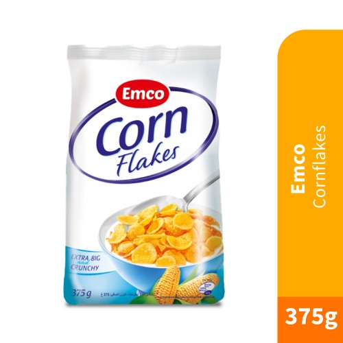 EMCO Cornflakes 375g for Cereal, Cornflake, Cereal Breakfast, Cornflakes Crunchy, Jagung, Snacks