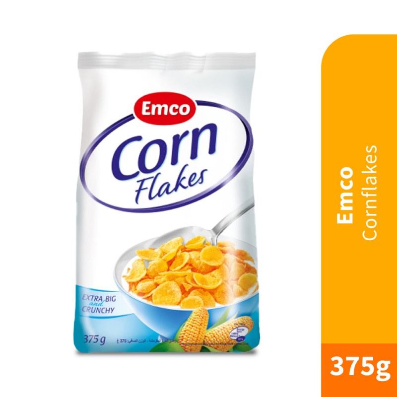 EMCO Cornflakes 375g for Cereal, Cornflake, Cereal Breakfast, Cornflakes Crunchy, Jagung, Snacks