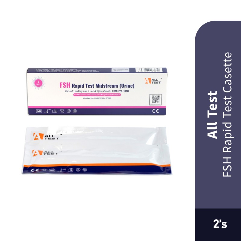 ALLTEST FSH Rapid Test Casette 2 Test Kit, Menopause Test Kit, Urine Test Kit