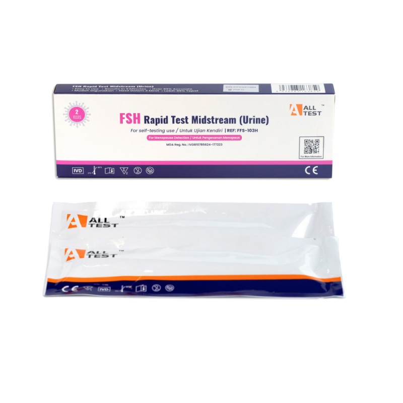 ALLTEST FSH Rapid Test Casette 2 Test Kit, Menopause Test Kit, Urine Test Kit