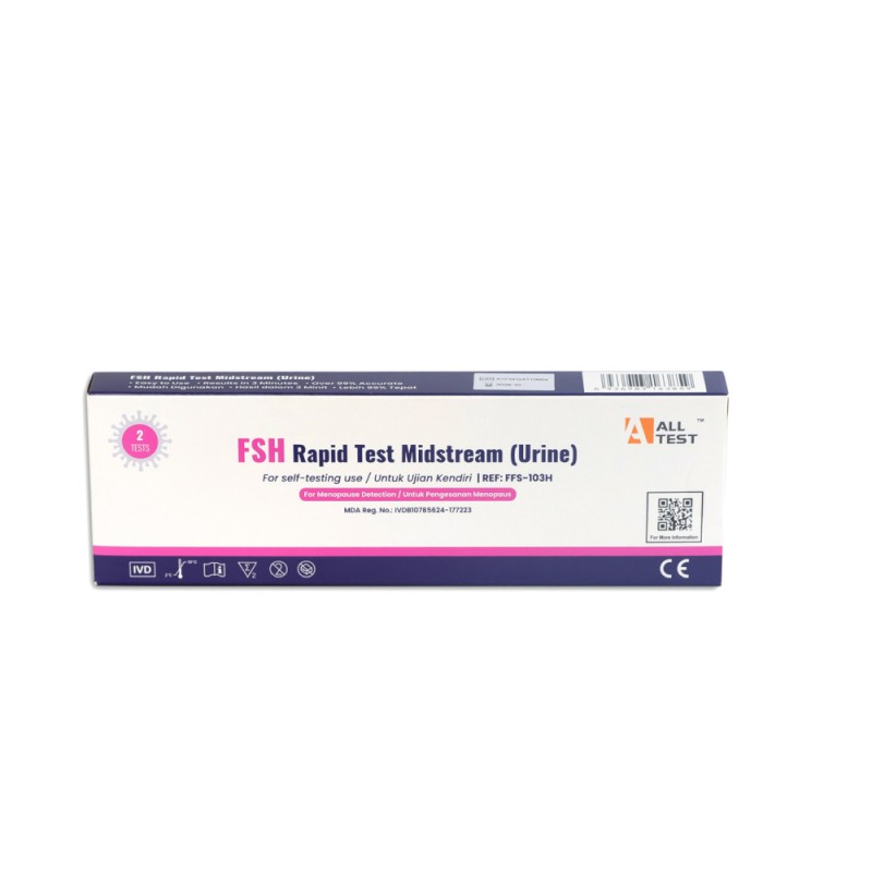 ALLTEST FSH Rapid Test Casette 2 Test Kit, Menopause Test Kit, Urine Test Kit
