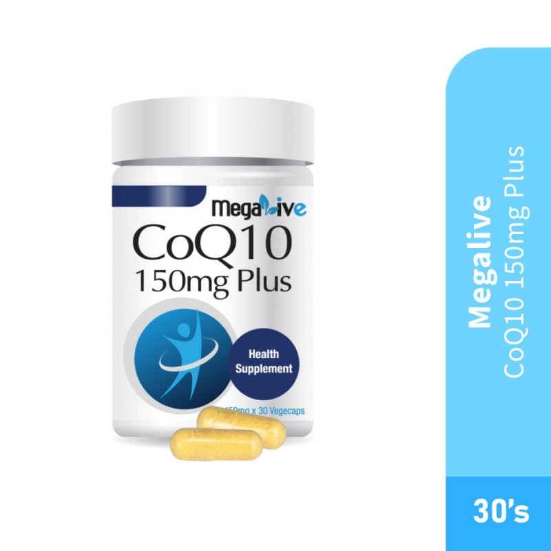 MEGALIVE Coq10 150mg Plus 30's for Coq10 Supplement, Q10 Supplement, Coenzyme q10