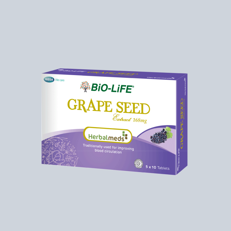 BIO-LIFE HERBALMEDS GRAPE SEED EXTRACT 168MG 50'S