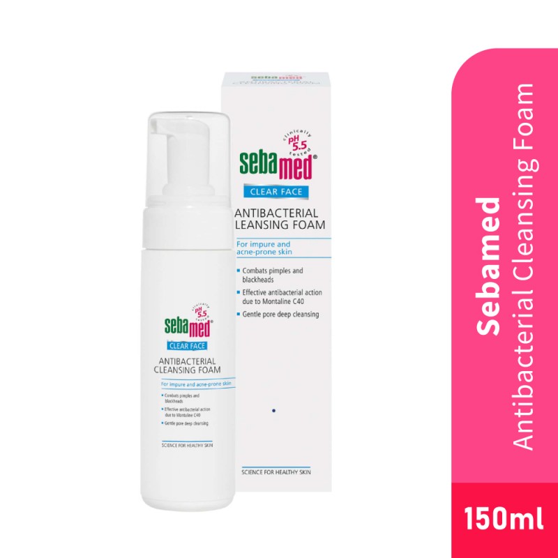 SEBAMED ANTIBACTERIAL CLEANSING FOAM 150ML (IMPURE AND ACNE-PRONE SKIN)
