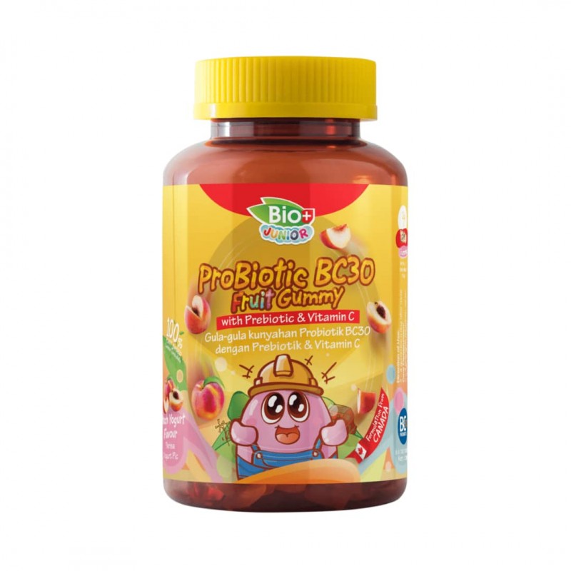 BIO+ JUNIOR PROBIOTIC BC30 FRUIT GUMMY WITH PREBIOTIC & VIT C 60'S