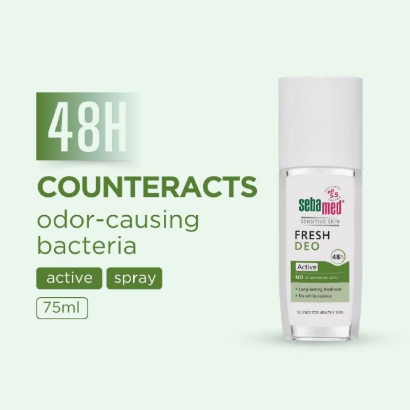 SEBAMED Deodarant Spray Active 75ml Spray Deodorant, Pewangi Ketiak, Ketiak Wangi Deodorant, 除臭剂