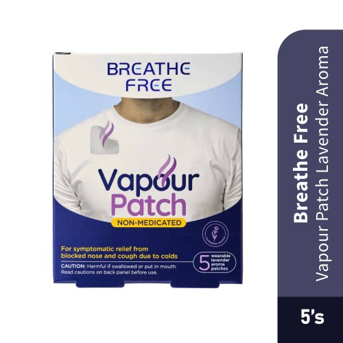 BREATHE FREE Adults Vapour Patch Lavender 5's for Nose Blocked Relief, Hidung Tersumbat, Cough Patch
