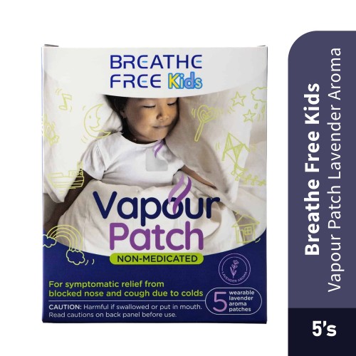 BREATHE FREE Kids Vapour Patch Lavender 5's for Nose Blocked Relief, Hidung Tersumbat, Cough Patch