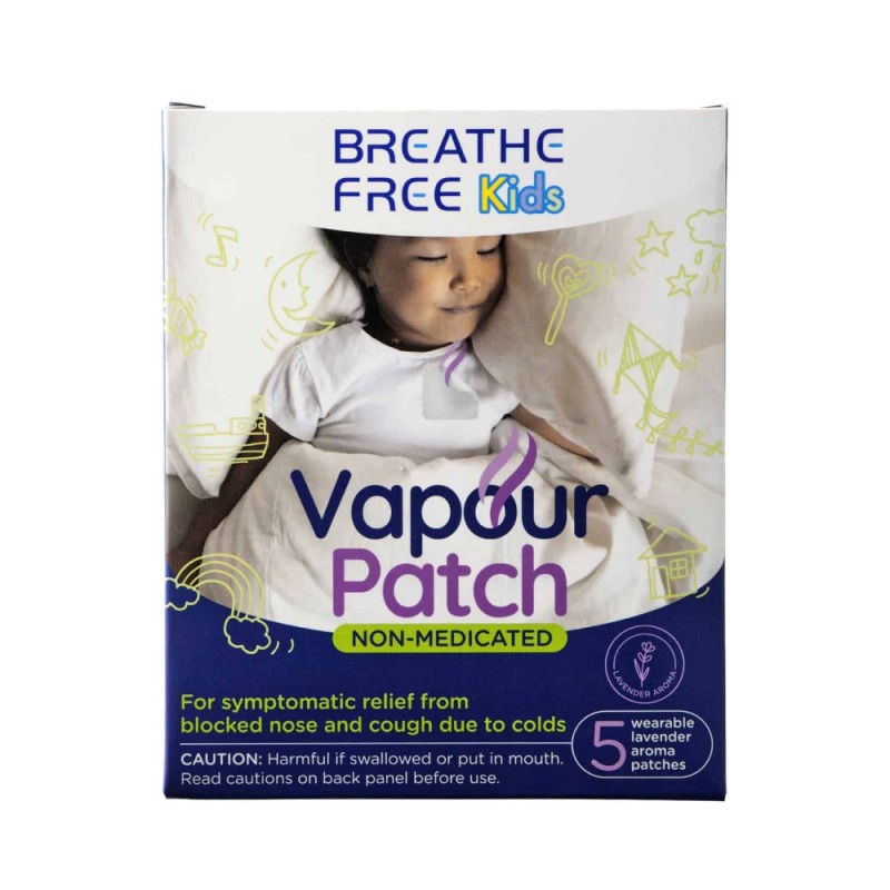 BREATHE FREE Kids Vapour Patch Lavender 5's for Nose Blocked Relief, Hidung Tersumbat, Cough Patch
