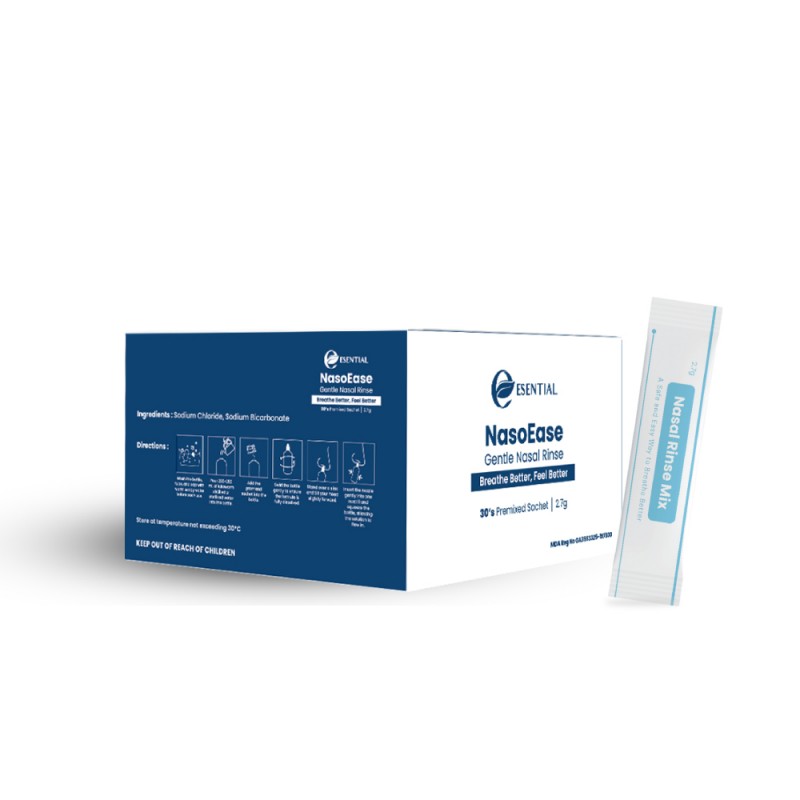 ESENTIAL Nasoease Gentle Nasal Rinse 30's Premixed Sachets, Sinus Rinse, Nasal Spray, Nose Cleaner
