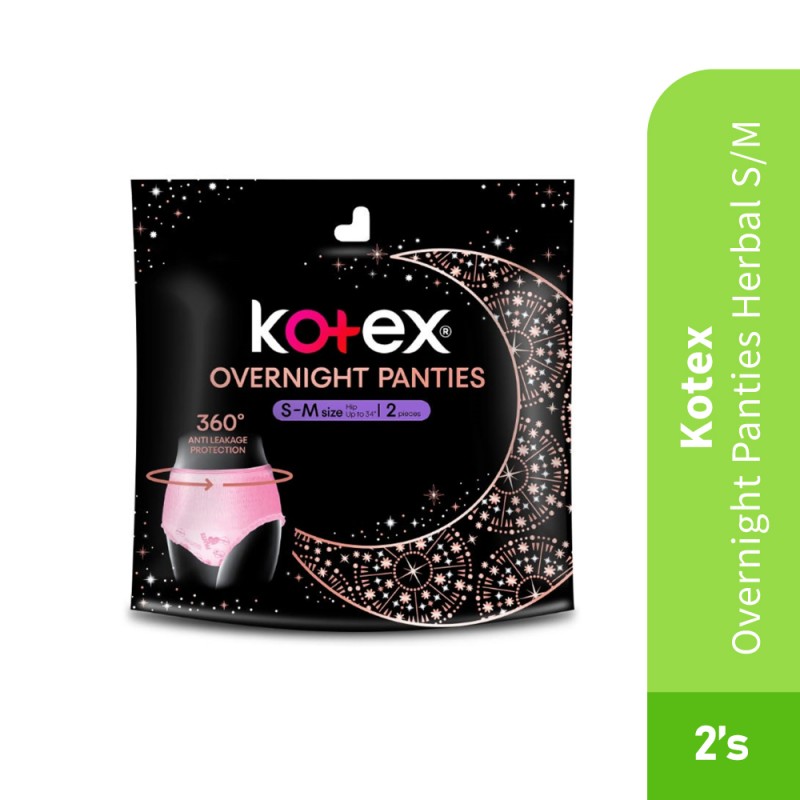 KOTEX Overnight Panties Herbal Size S/M 2's Tuala Wanita, Sanitary Pants, Kotex Pants, Cotton Panties