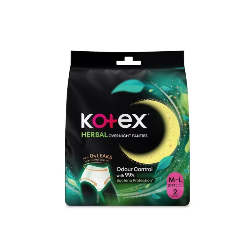 KOTEX Overnight Panties Herbal Size M/L 2's Tuala Wanita, Sanitary Pants, Kotex Pants, Cotton Panties