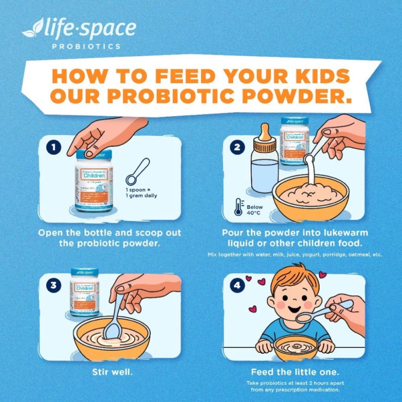 LIFE SPACE Probiotic for Children Oral Powder 60g Serbuk Probiotik Kanak Kanak, Digestive Enzyme, Lifespace