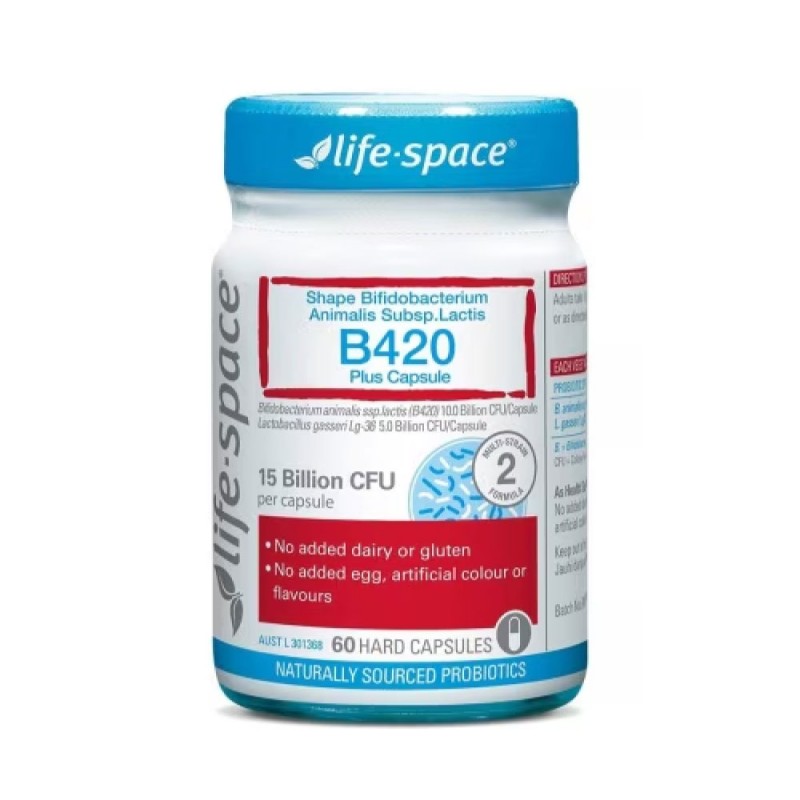 LIFE SPACE Shape B420 Plus 60's for Probiotic Supplement, Probiotik, Digestive Enzyme, Lifespace